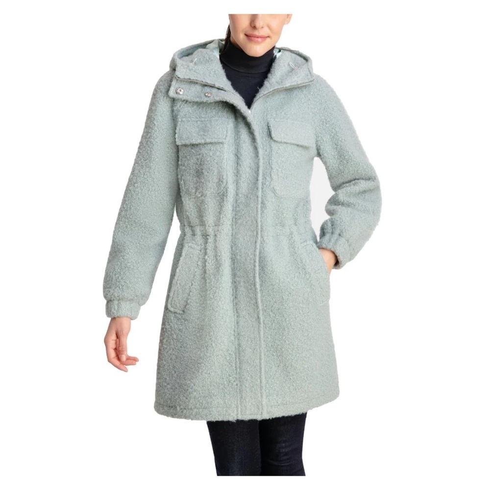 BCBGeneration Womens Boucle Cold Weather Walker Coat in Jade
